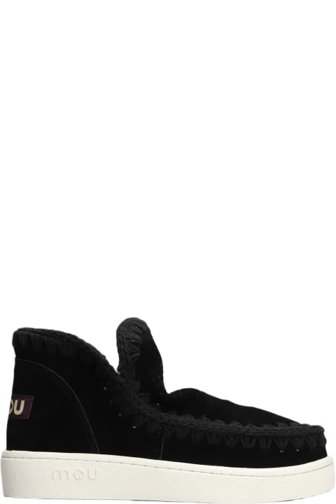 Mou Sneakers for Women Mou Eskimo Sneaker Low Heels Ankle Boots In Black Suede