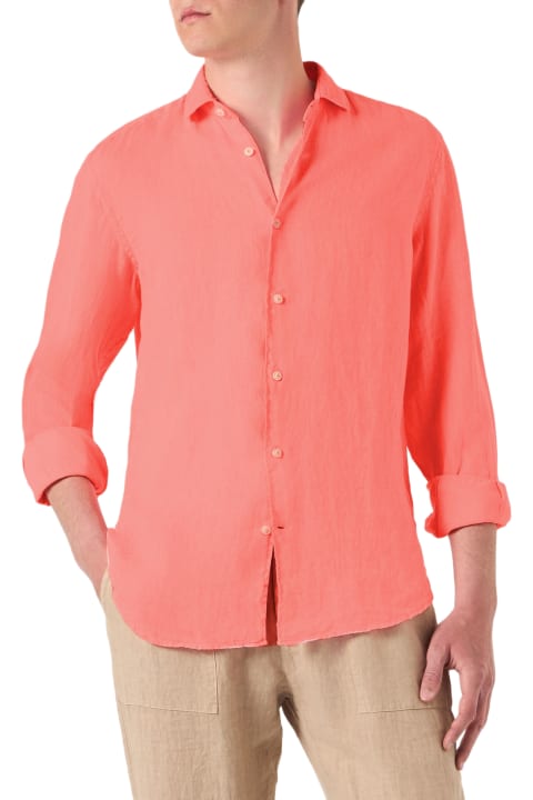 أدوات منزلية MC2 Saint Barth Man Fluo Red Linen Pamplona Shirt