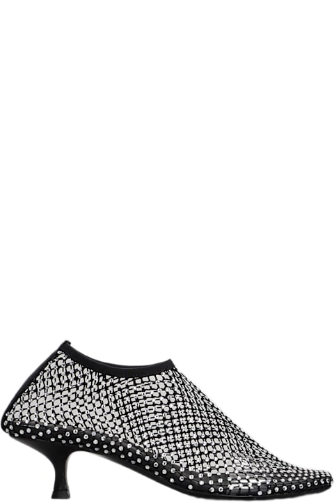 Homeware Christopher Esber Minette Crystal Low Heels Ankle Boots In Black Nylon