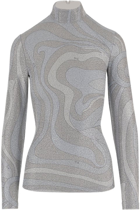Homeware Pucci Lamé Jersey Sweater With Abstract Pattern