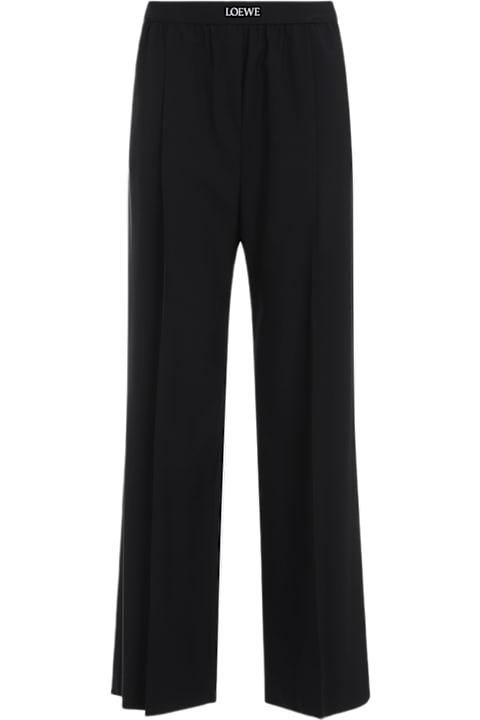 Loewe Pants & Shorts for Women Loewe Black Wool Palazzo Pant