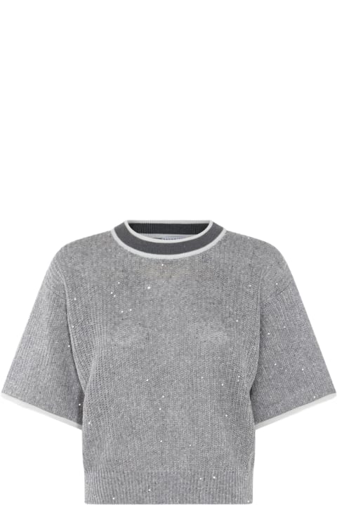Brunello Cucinelli Sweaters for Women Brunello Cucinelli Mid Grey Linen Blend Sweater