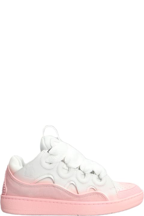 Lanvin for Women Lanvin Curb Sneakers In Rose-pink Leather