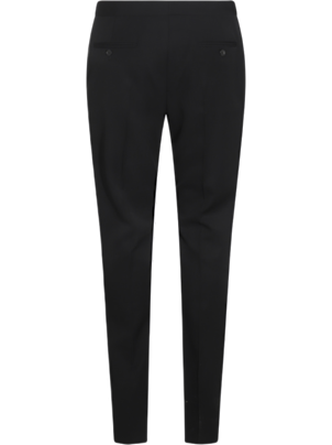 パンツ SAINT LAURENT Black Wool Pant SAINT LAURENT Pleated grain de poudre wool straight-leg