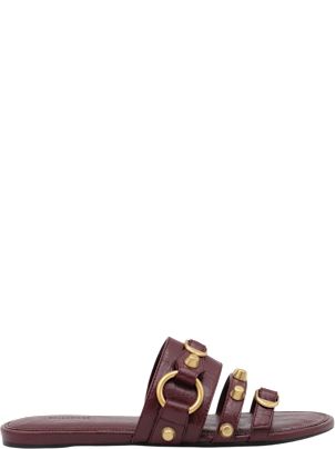 Balenciaga Bordeaux Leather City Flats | italist