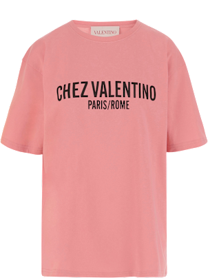 Chez Valentino Print Cotton Jersey T-shirt | italist, ALWAYS