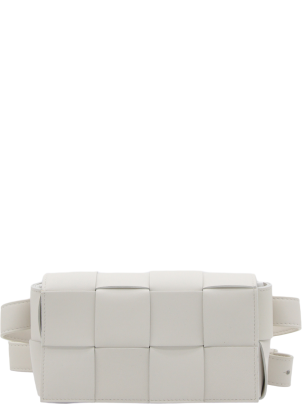 Bottega Veneta White Leather Cassette Mini Belt Bag italist ALWAYS LIKE A SALE