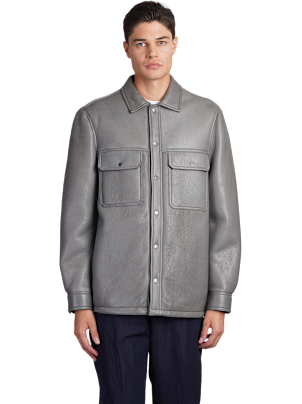Salvatore Santoro Leather Jacket In Grey Leather | italist