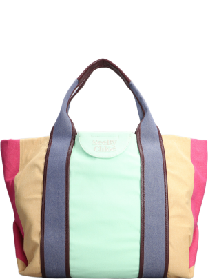【送料&関税込】See by ChloAC Tote In Multicolor Canvas See by Chloé Tote In Multicolor Canvas | italist