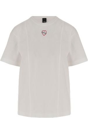 Tシャツ・カットソー PINKO Woman T-Shirt Beige 104604A2CS C03 PINKO - T-shirt with Pinko Lady Cream Print – TRYME Shop