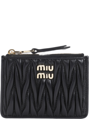ミュウミュウ Miu Miu Lamb Leather Cardholder Miu Miu Lamb leather quilted cardholder | The Fashion Square