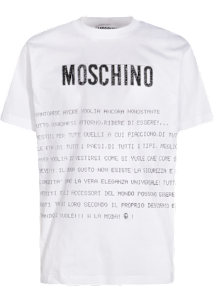 Moschino ロコフリントTシャツトレス 251EJ04110542 1001 Moschino White Cotton T-shirt | italist