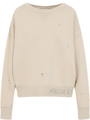MAISON MARGIELA★素敵！French cotton-terry sweatshirt MAISON MARGIELA Embroidered French cotton-terry hoodie | THE