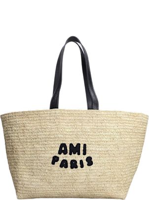 【送料&関税込】Ami Alexandre Mattiussi Tote In Beige Raffia Ami Alexandre Mattiussi Tote In Beige Raffia | italist
