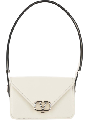ショルダーバッグ・ポシェット Valentino Garavani Ivory Leather Vlogo Crossbody Bag Valentino Garavani Ivory Leather Vlogo Crossbody Bag