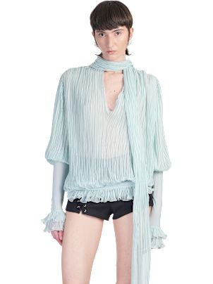 人気✨Blumarine ブルマリン I38 D32 シアー ブラウス シルク Amazon | [miniministore] シアーブラウス バルーンスリーブ