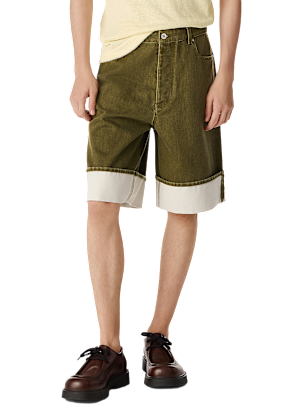 パンツ BOTTEGA VENETA Women Shorts  Burmudas 743610V25W0 1000 Blac Bottega Veneta Bermuda Short in Black & Blue Melange | FWRD