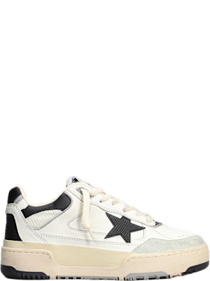 【関税込み】GOLDEN  FORTY2' SNEAKERS Women's Forty2 with grey star and white leather heel tab