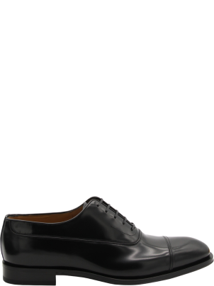 Ferragamo Black Leather Lace Up Shoes | italist