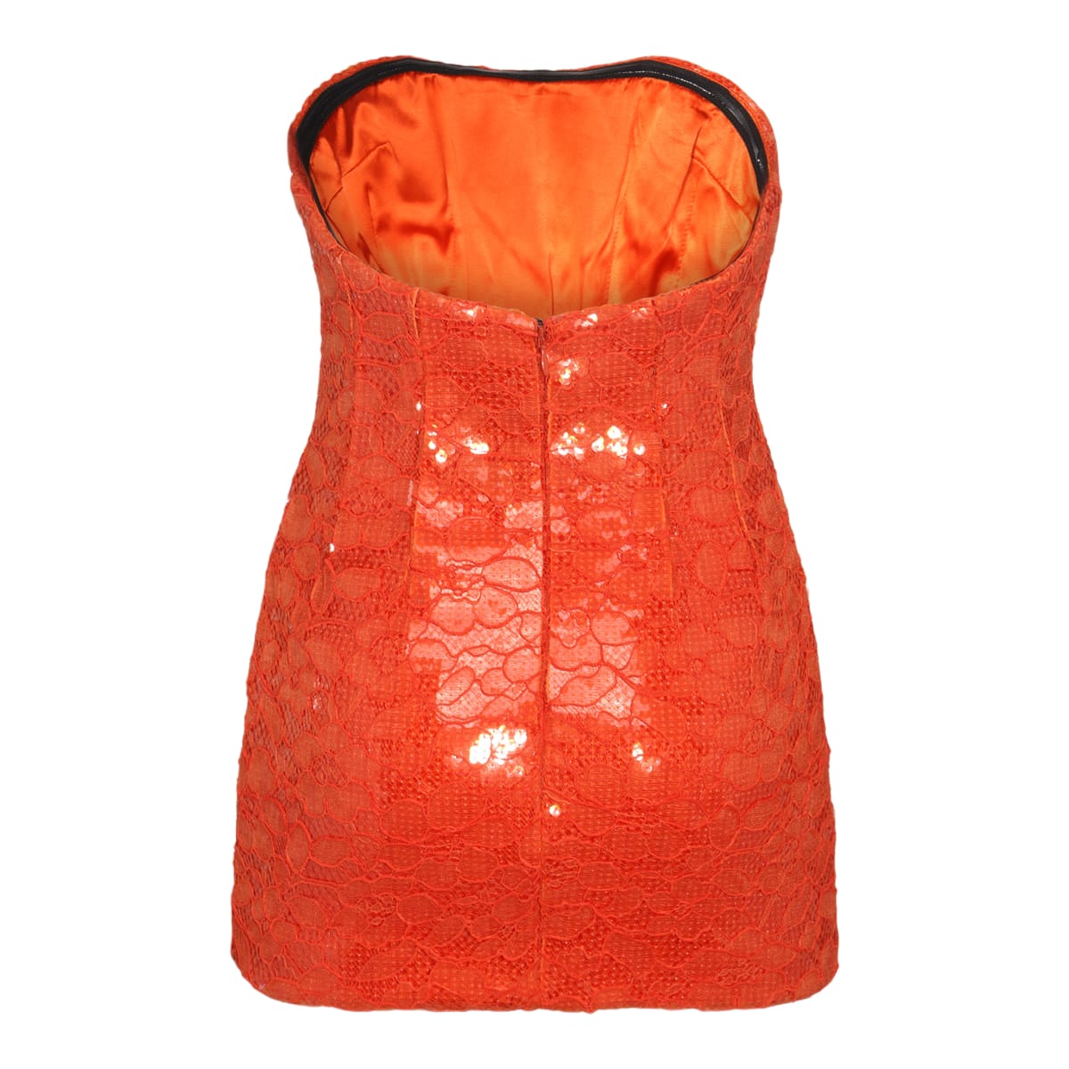 orange viscose blend dress