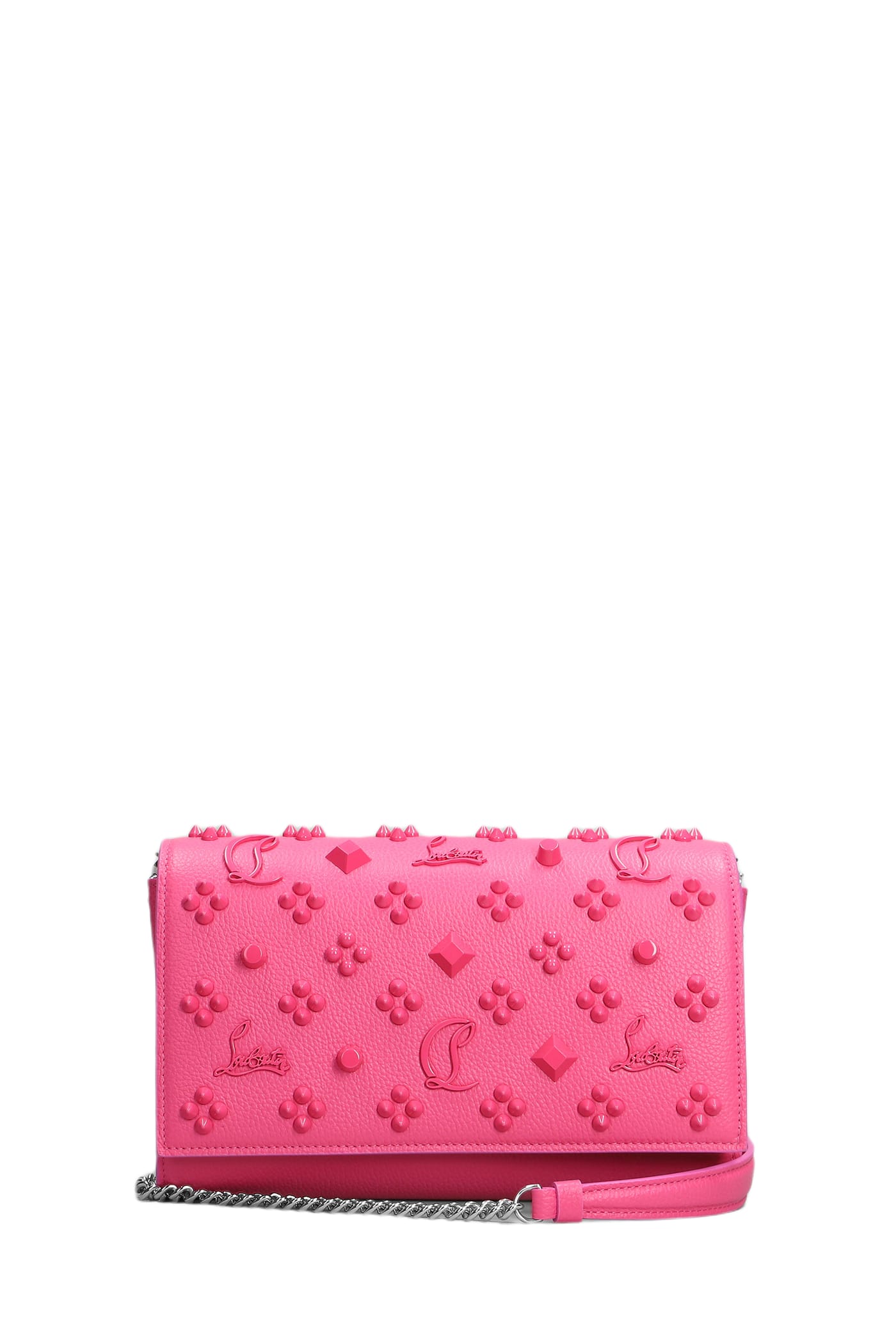 Christian Louboutin Paloma Clutch Shoulder Bag In Rose-pink Christian Louboutin Paloma Clutch Shoulder Bag In Rose-pink
