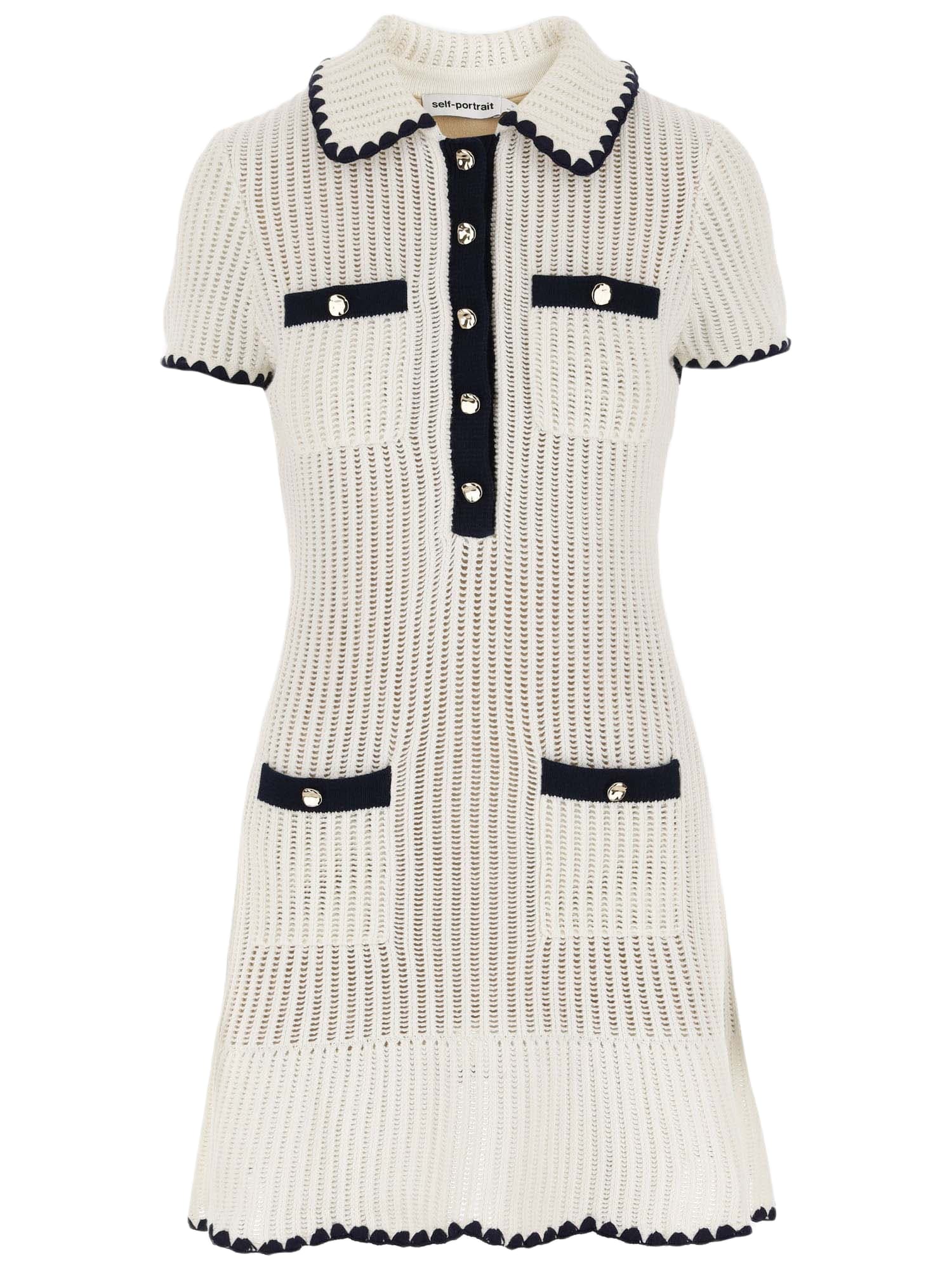 crochet polo mini dress