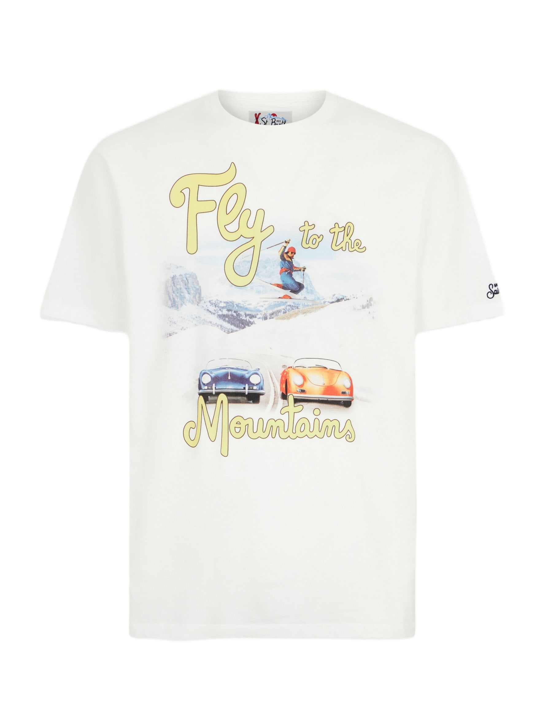MC2 Saint Barth Man Heavy Cotton T-shirt With Mountains And
