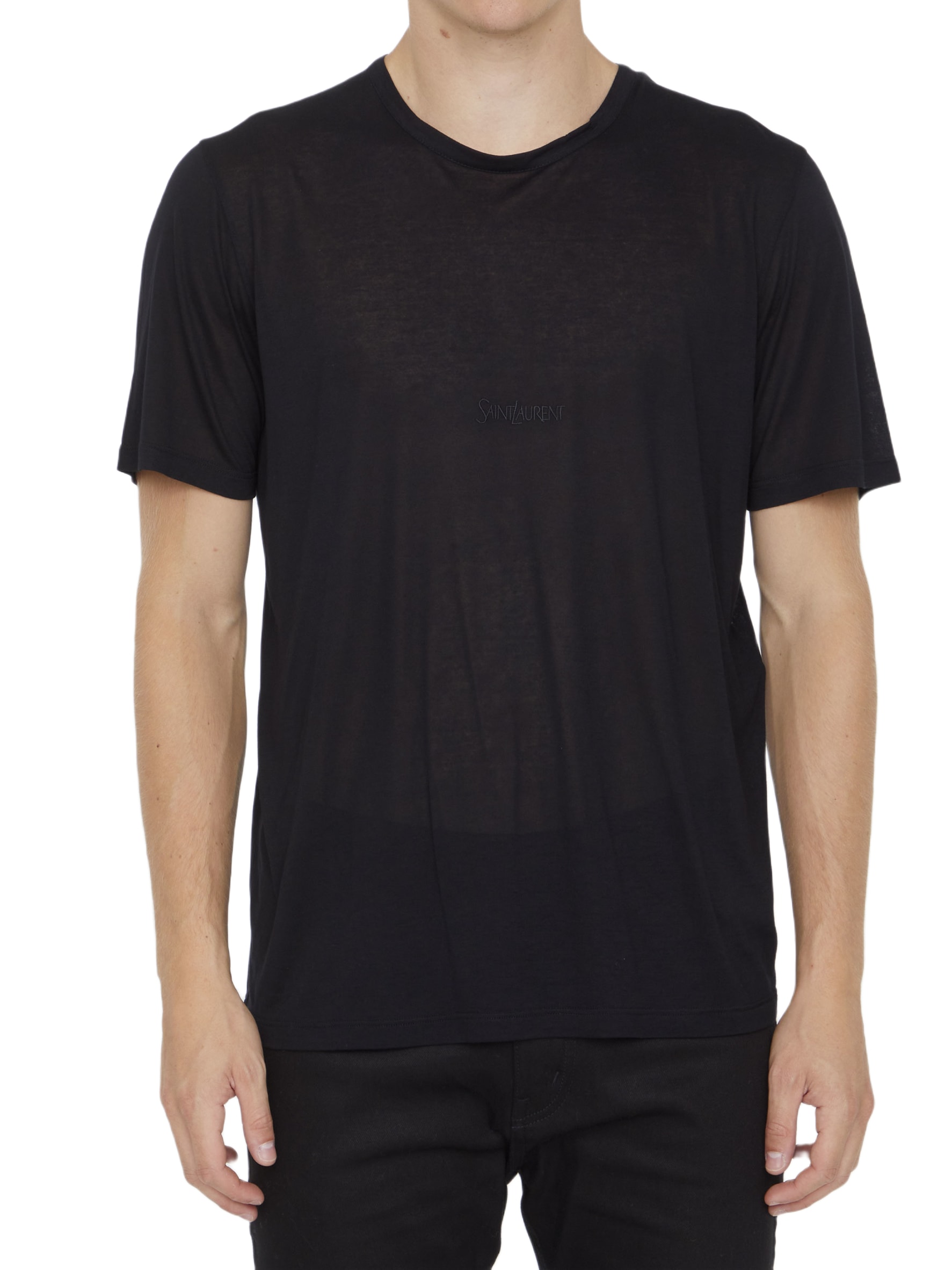★Saint Laurent★ Logo Short Sleeve T-Shirt Black 749102Y37I Saint Laurent T-Shirt | Saint Laurent | YSL US