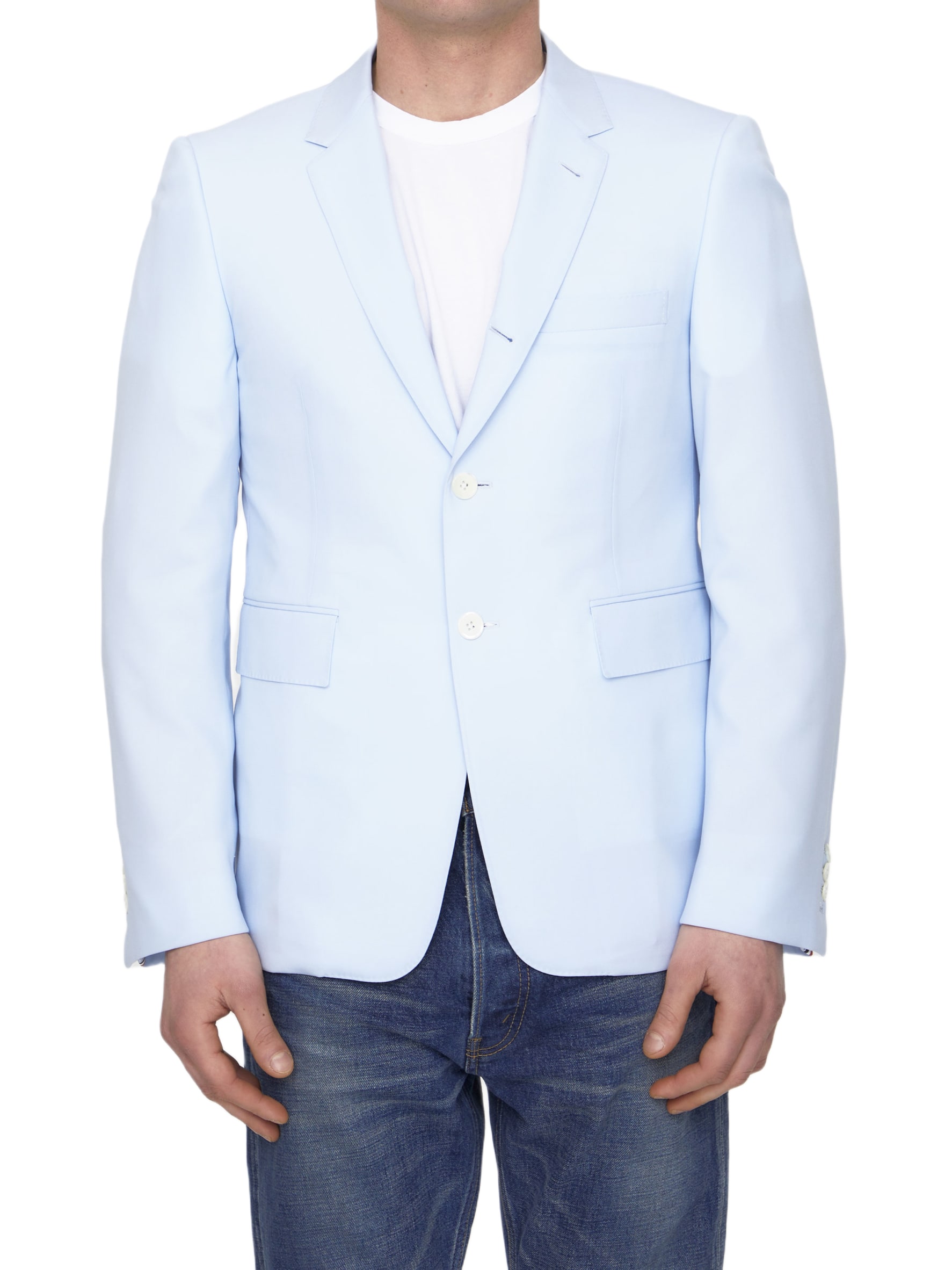 【送料&関税込】Thom Browne Single-breasted Collarless Jacke THOM BROWNE | Single Breasted Cotton Blazer | Men | Lane