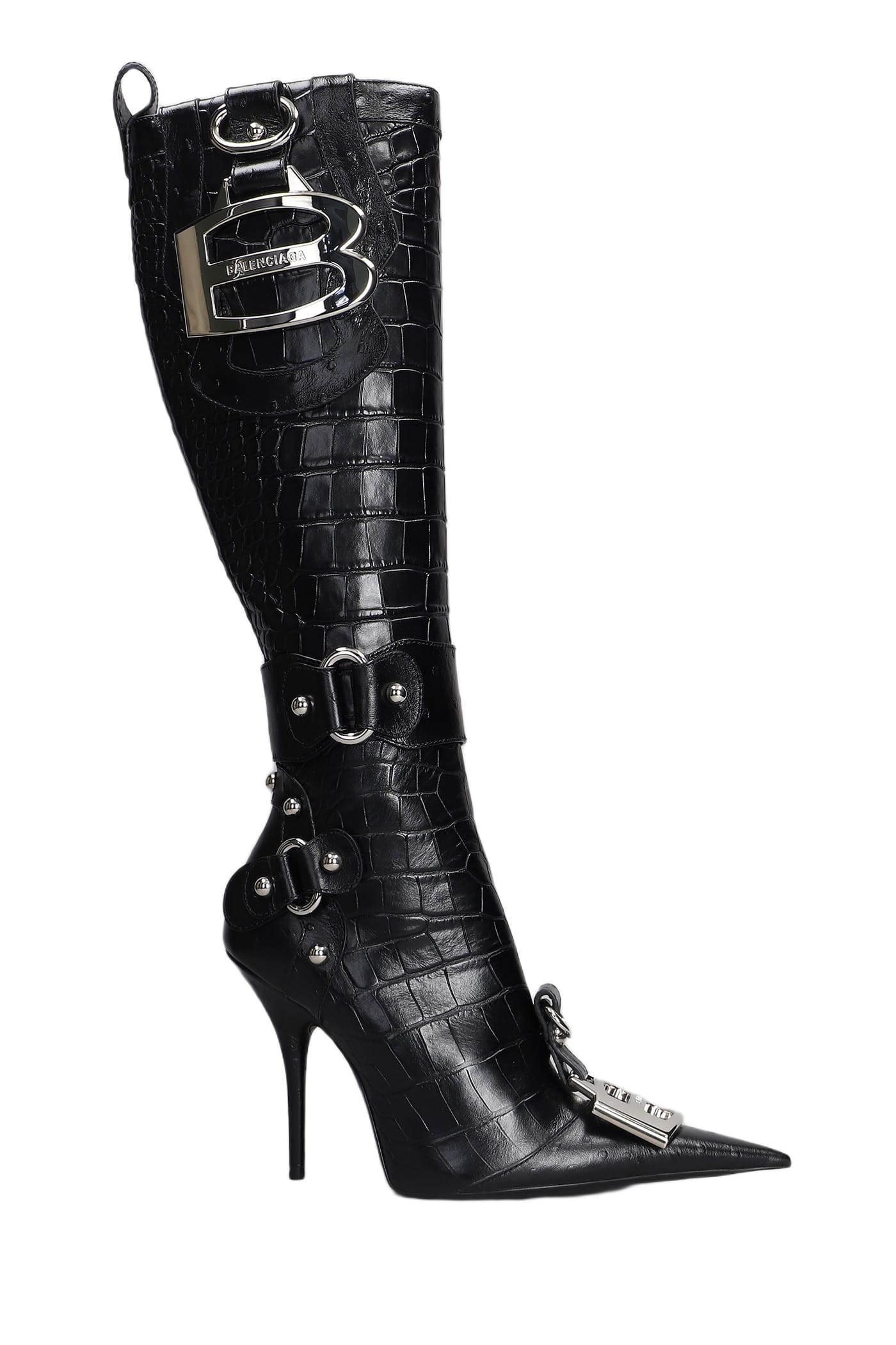 【24AW NEW】BALENCIAGA_women / ESSEX 110MM ヒールブーツ Balenciaga Essex Boot 110 High Heels Boots In Black Leather