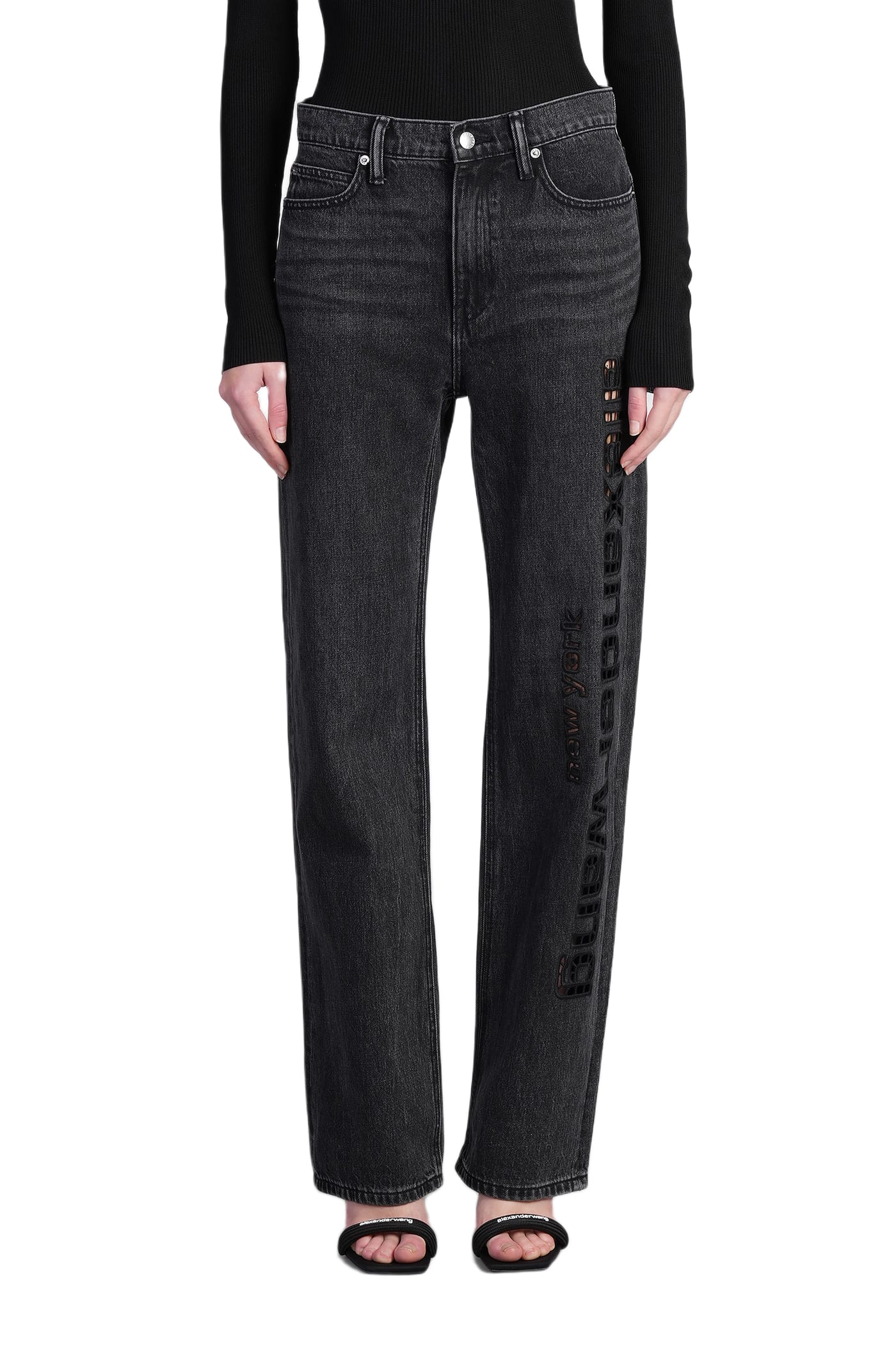 【送料&関税込】Alexander Wang Jeans In Black Cotton Alexander Wang // Washed Black Brief Layer Jeans – VSP