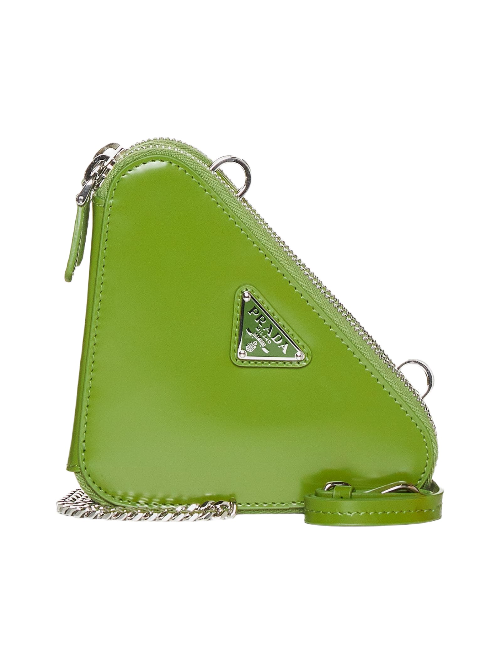 Prada Triangle Double Leather Mini Bag | italist