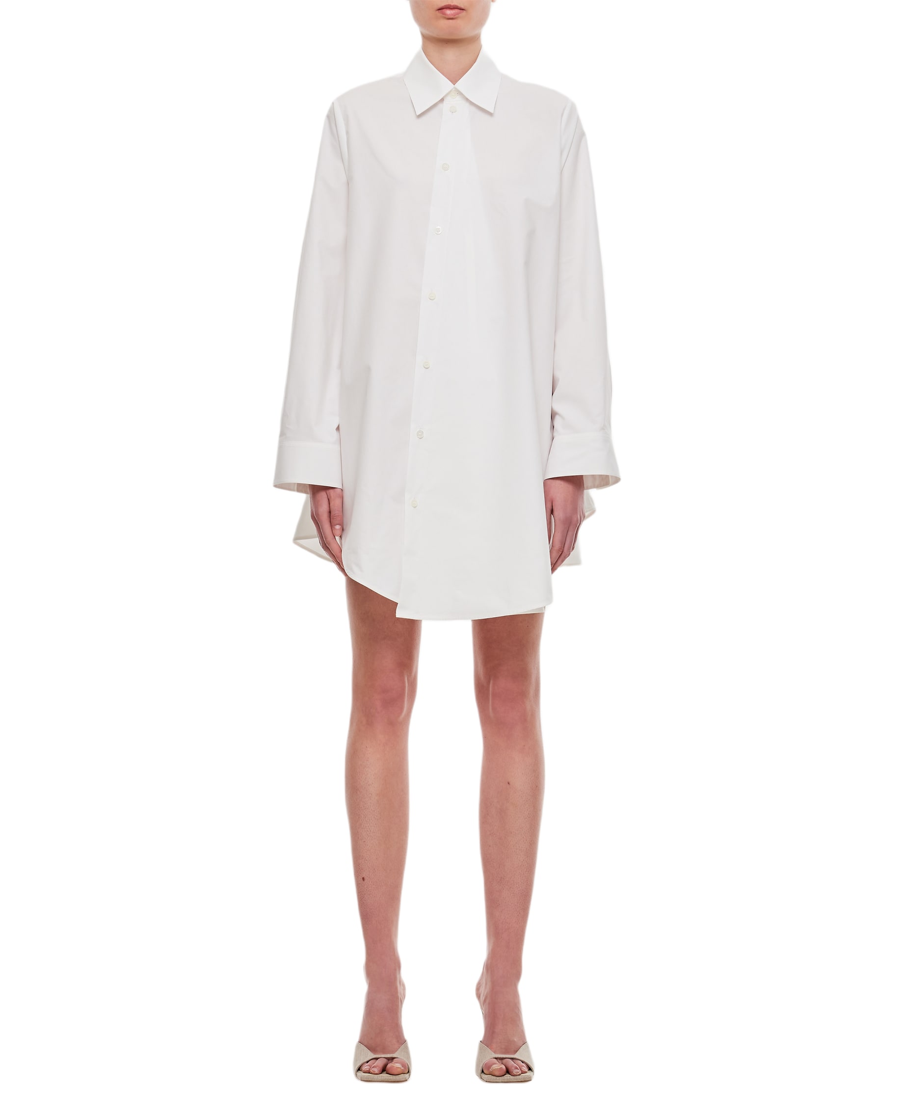 trapeze cotton shirt dress