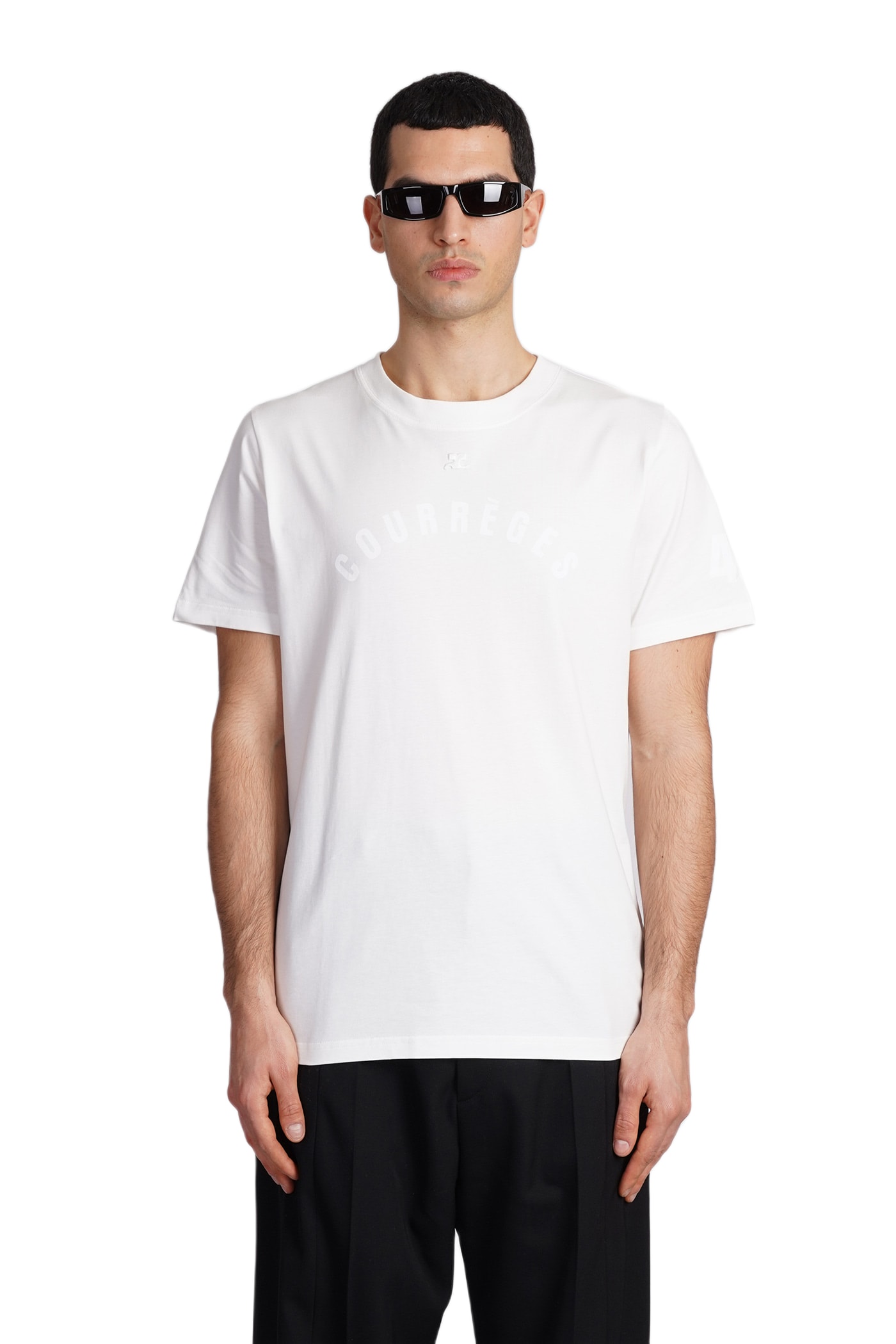 【送料&関税込】CourrA¨ges Courreges T-shirts And Polos Whit SIGNATURE CONTRAST T-SHIRT - courrèges