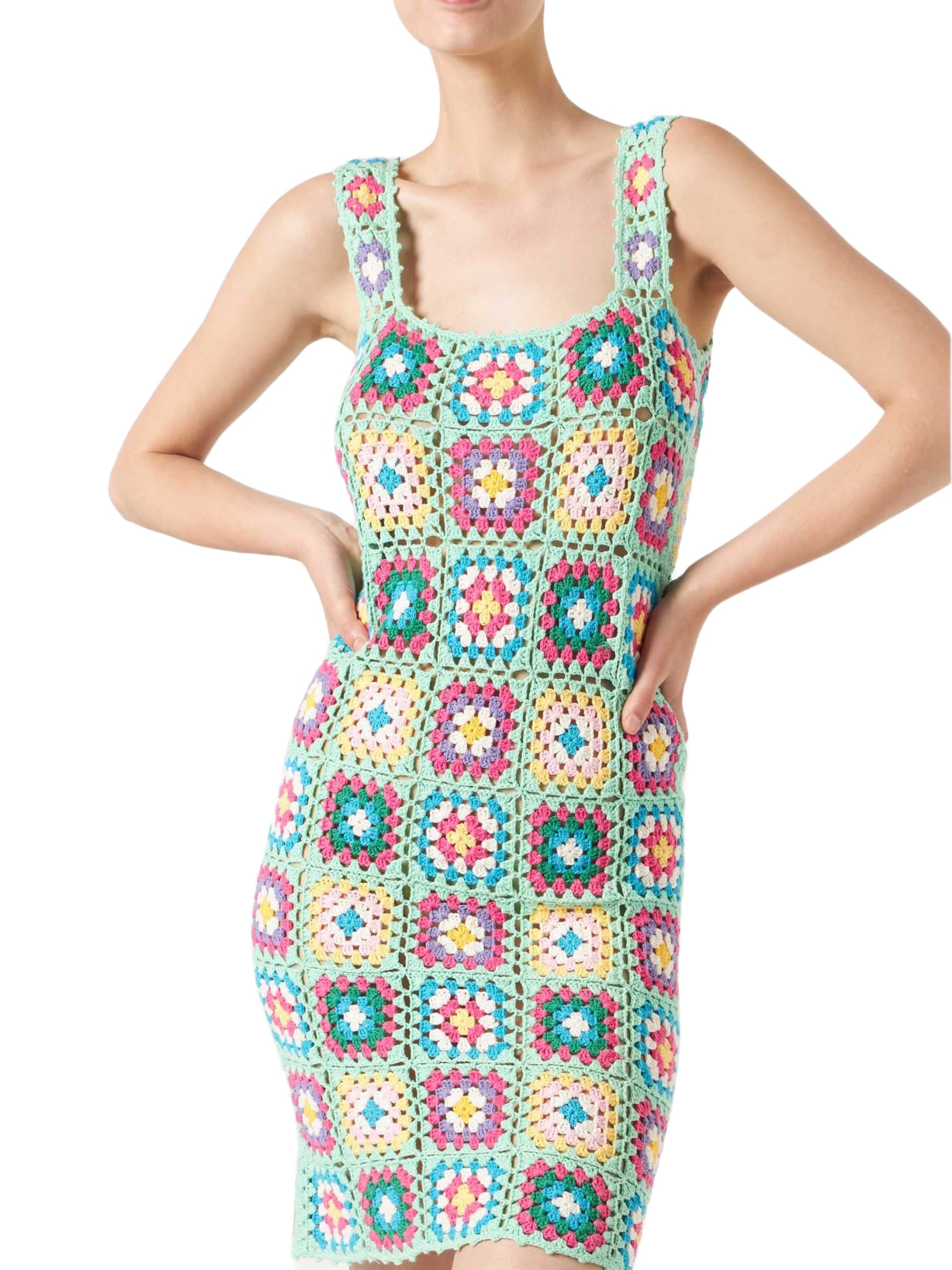 multicolor crochet dress