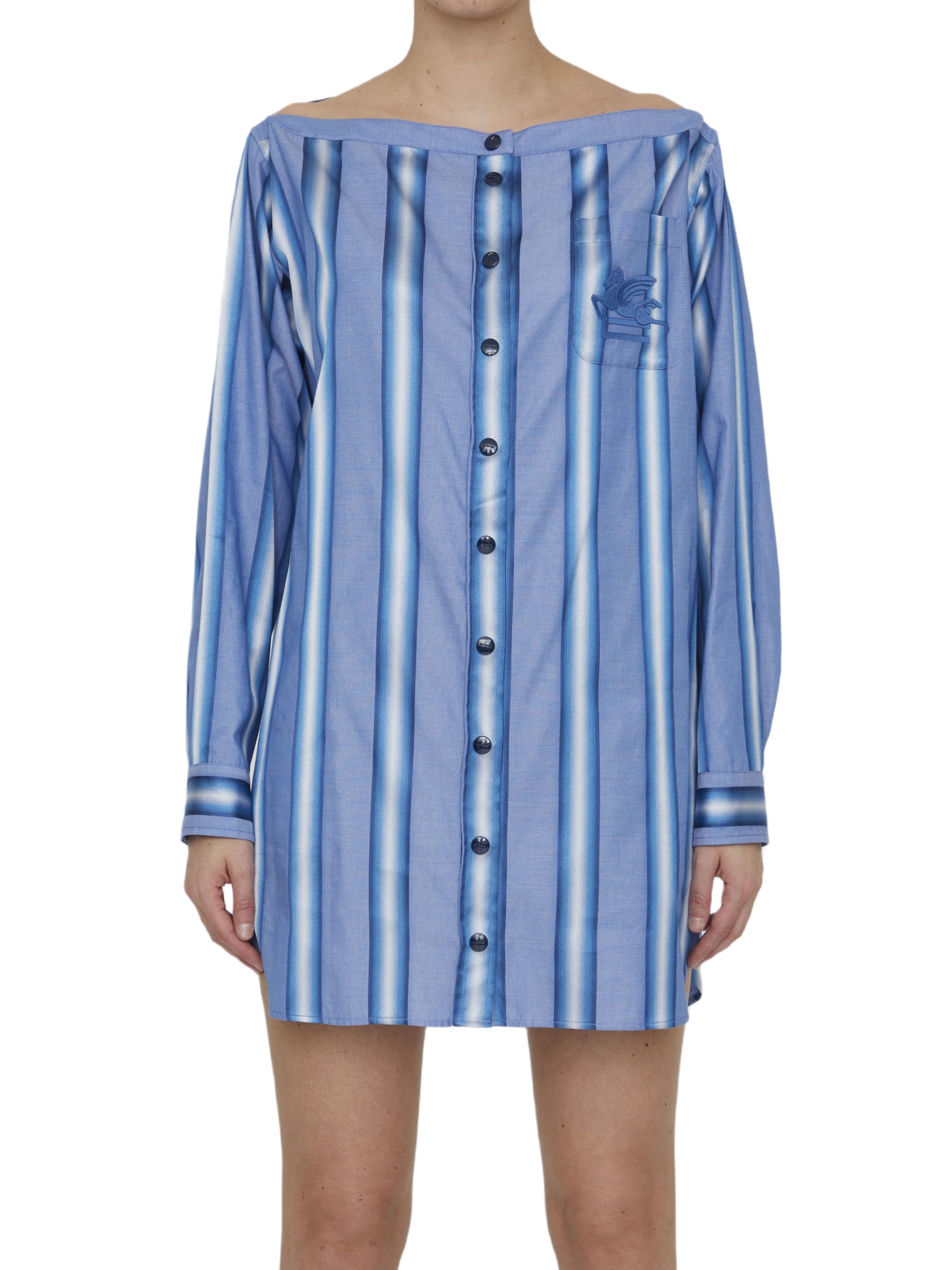 striped shirt dress