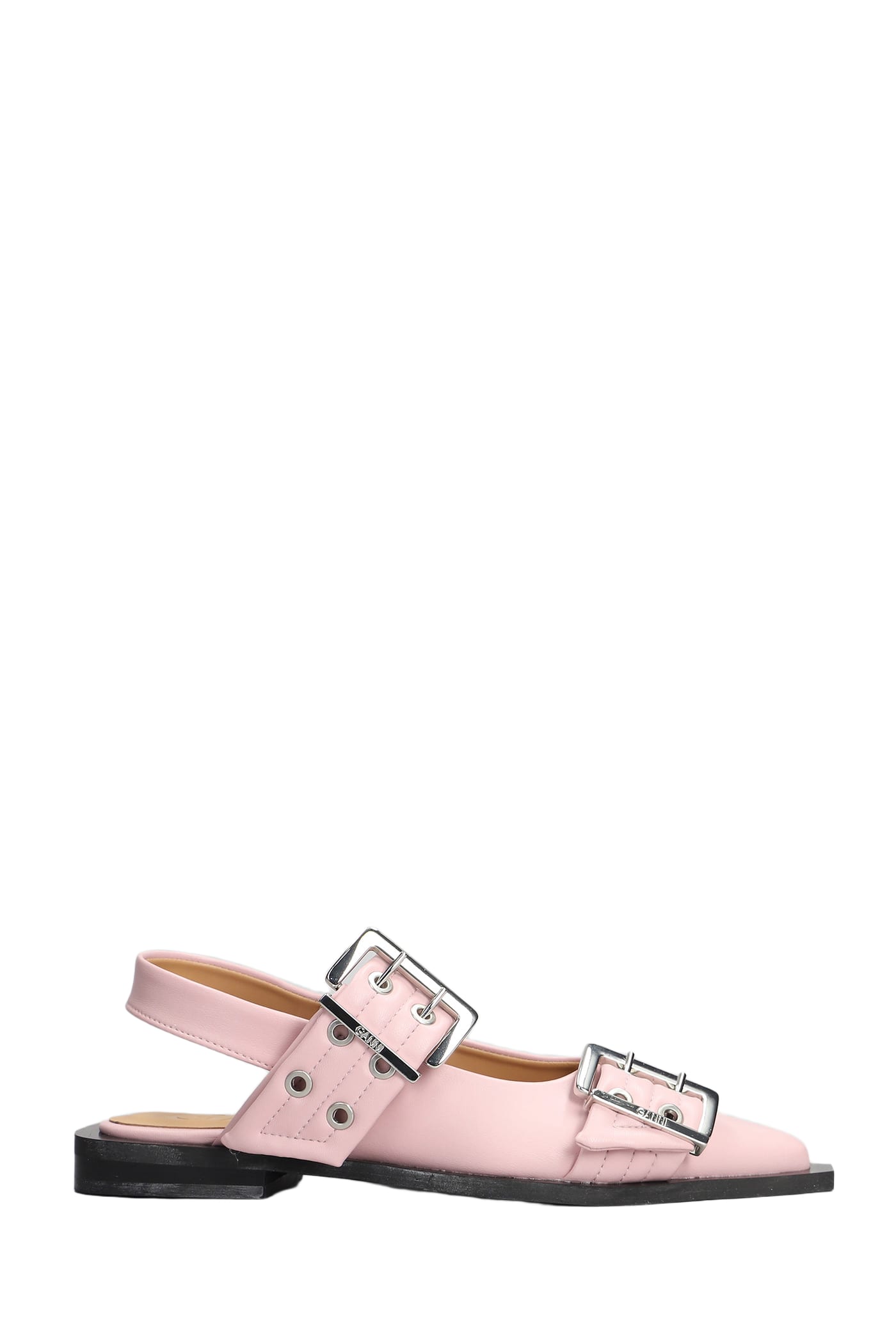 Ganni Ballet Flats In Rose-pink Leather | italist