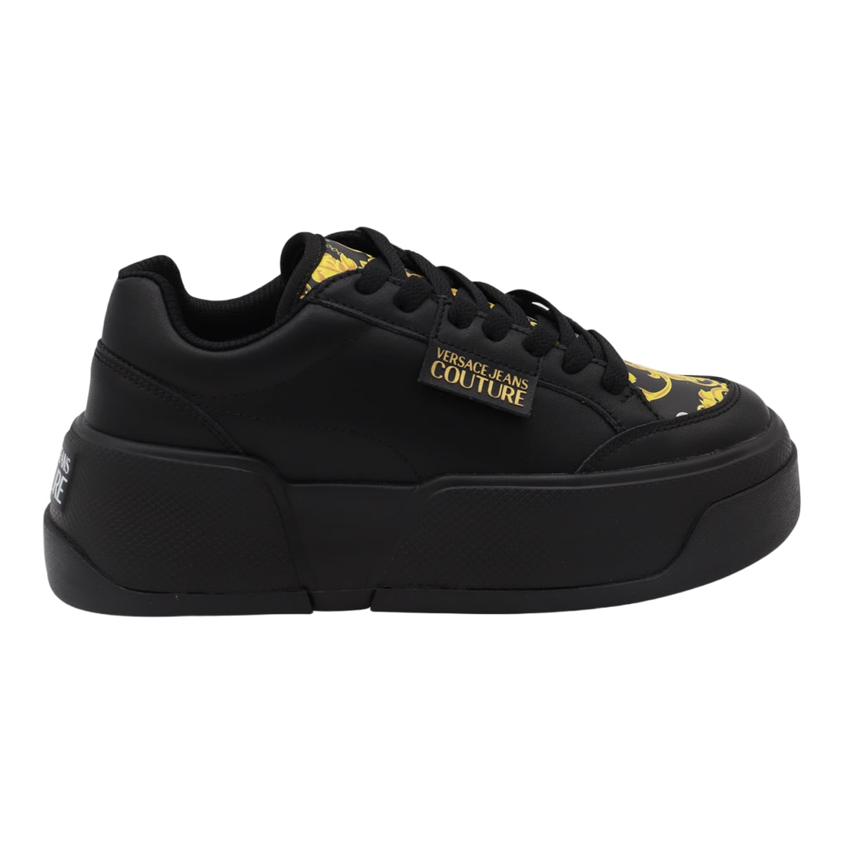 【関税＆送料込み】Versace Black Sneakers Versace Men's Medusa Logo Black Leather Sneakers Shoes US 7