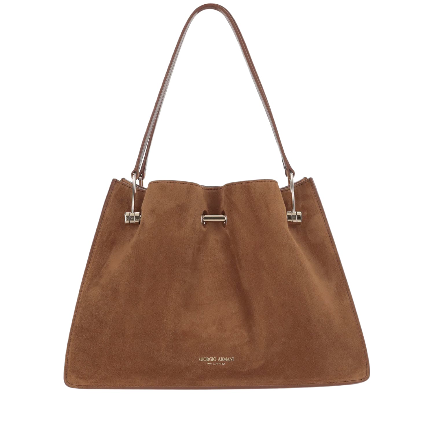 ショルダーバッグ・ポシェット Giorgio Armani Brown Suede Calf Leather Handbag Giorgio Armani Small Suede Shopper Bag | italist