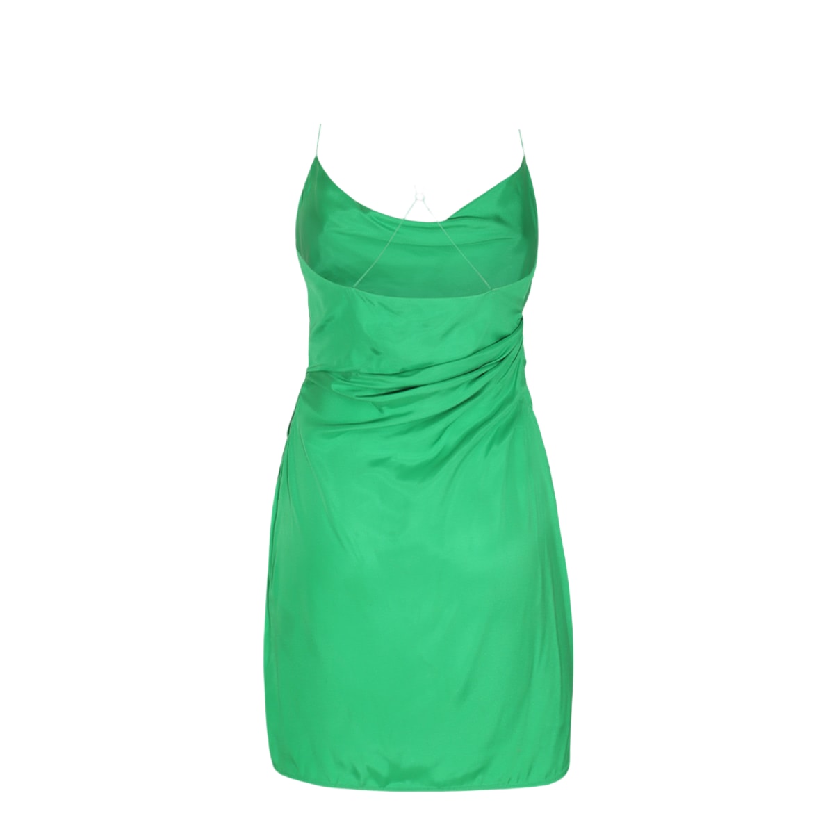 green silk mini dress