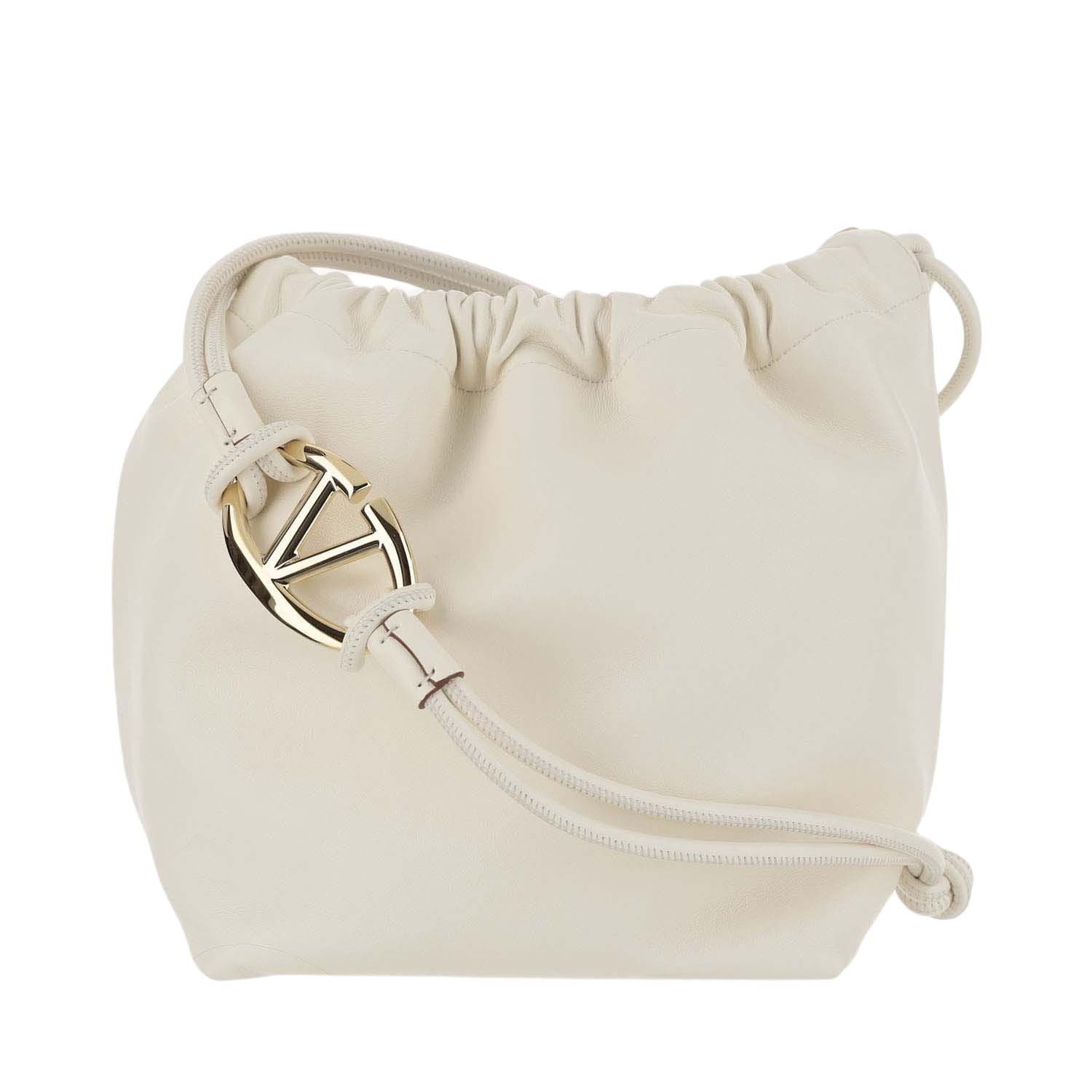 【関税込み】VALENTINO GARAVANI VLOGO POUF NAPPA LEATHER POUC Valentino Garavani Vlogo Pouf Pouch Bag In Nappa Leather