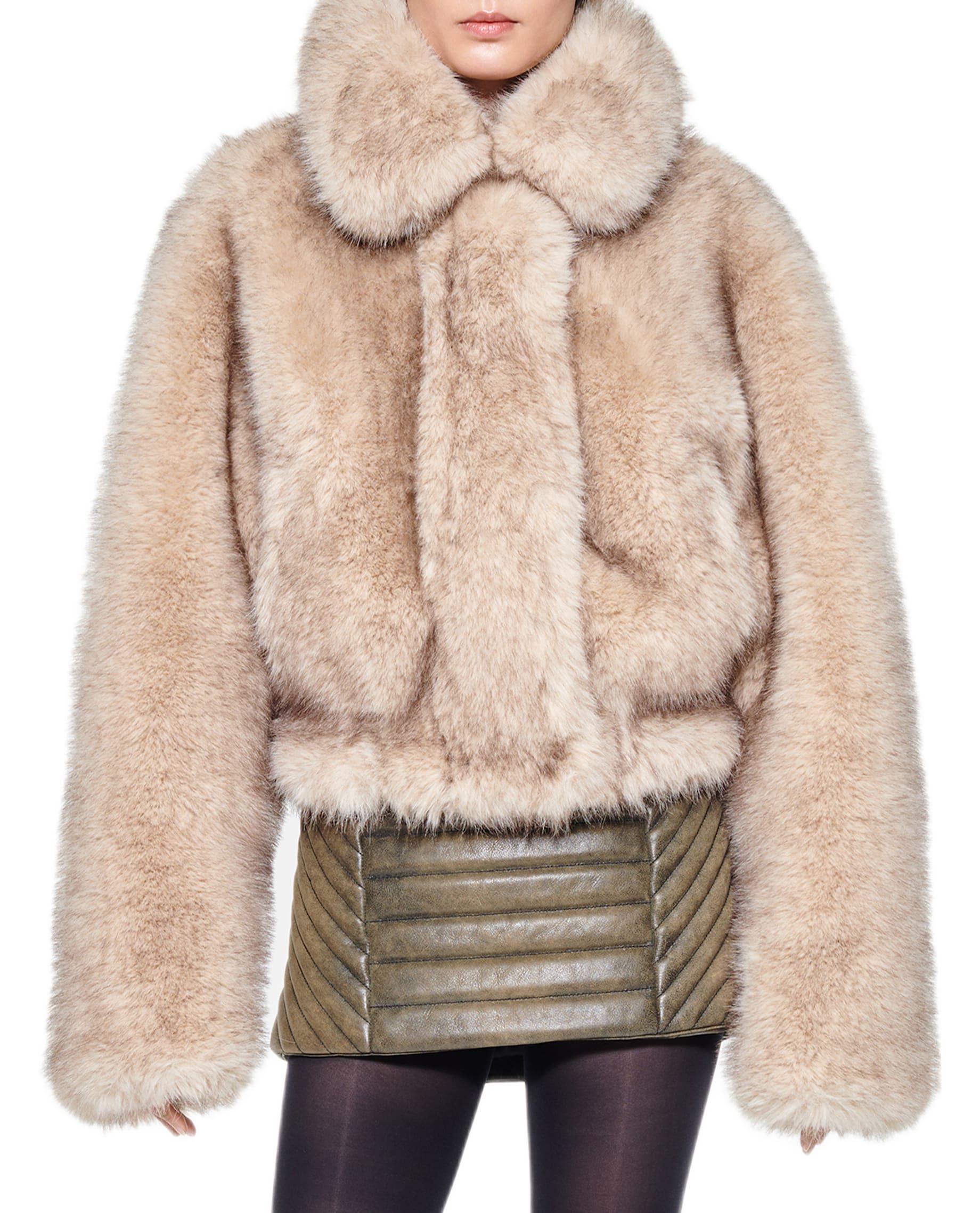 ★STAND STUDIO★ Lena Jacket Black 66354915589900 6635491558 Stand Studio Lena Faux Fur Crop Jacket | Nordstrom