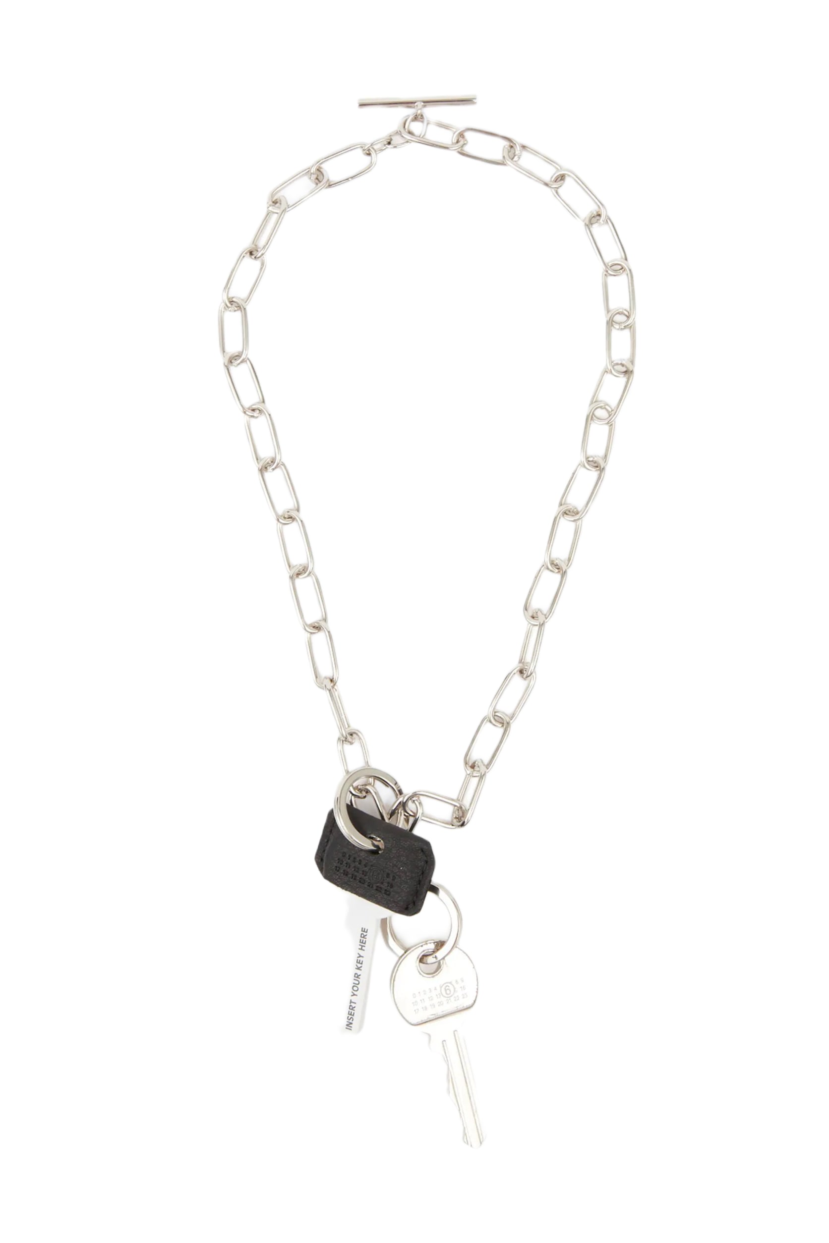 【送料&関税込】MM6 Maison Margiela Collana Con Logo MM6 Maison Margiela Collana Silver metal chain necklace with