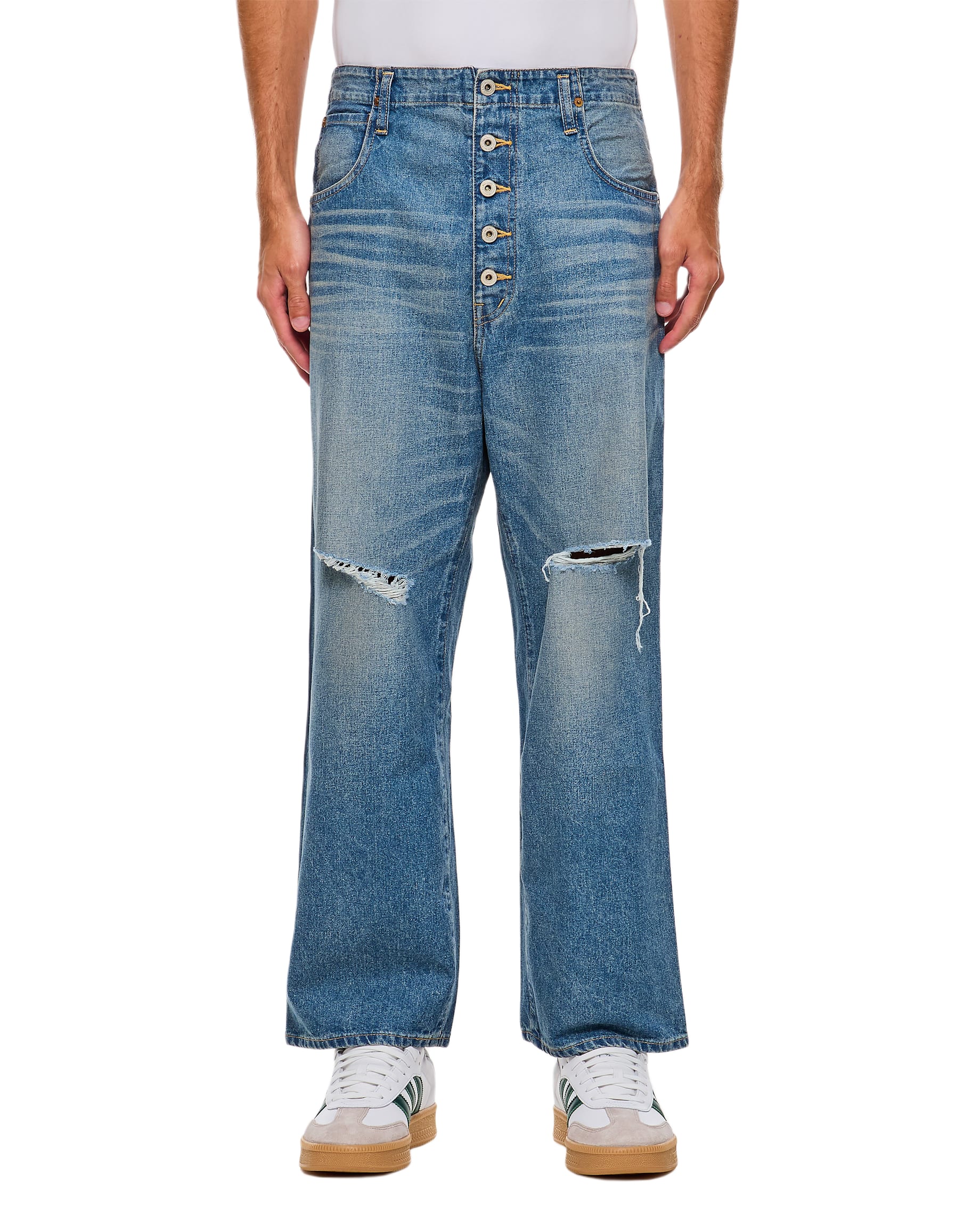【関税込み】Junya Watanabe グレー パネル ジーンズ 関税込み】Junya Watanabe グレー パネル ジーンズ (Junya