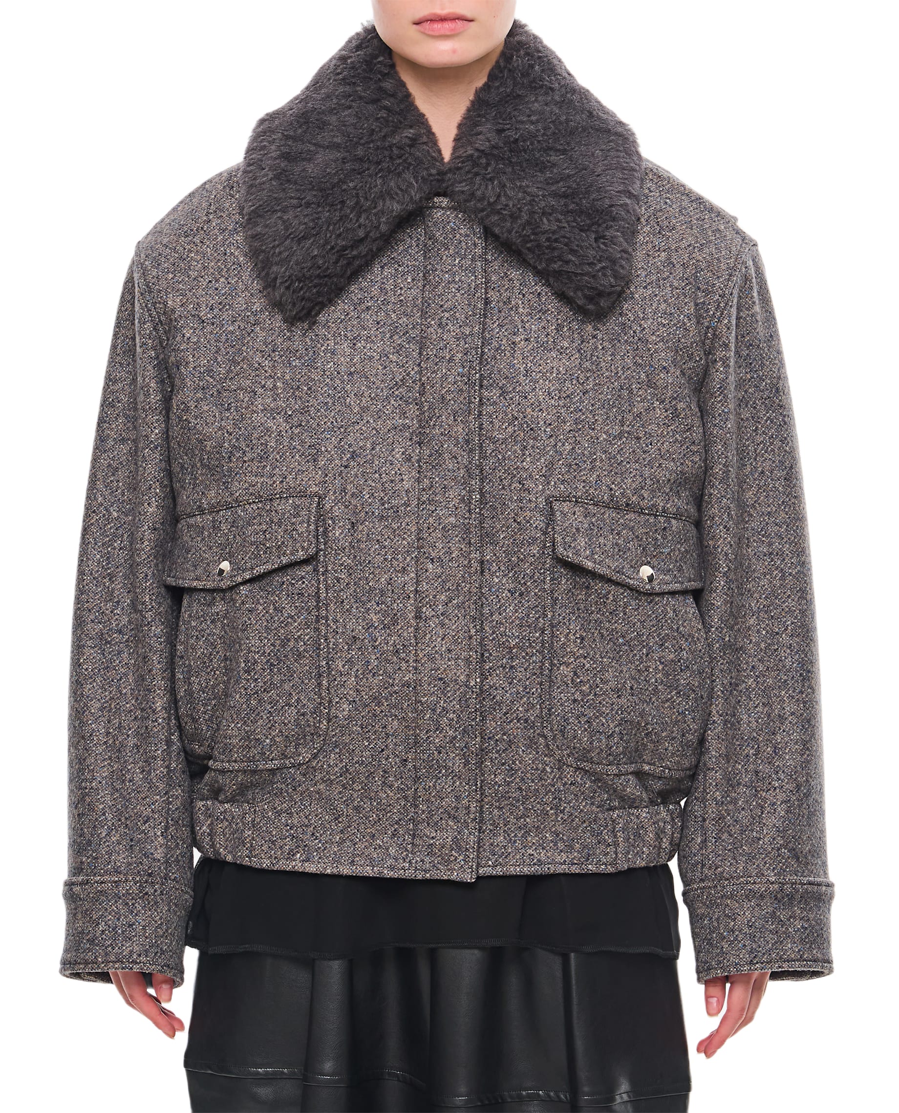 【送料&関税込】Stella McCartney Teddy Wool Trimmed Zipped J Stella McCartney Teddy Wool Trimmed Zipped Jacket Unlined