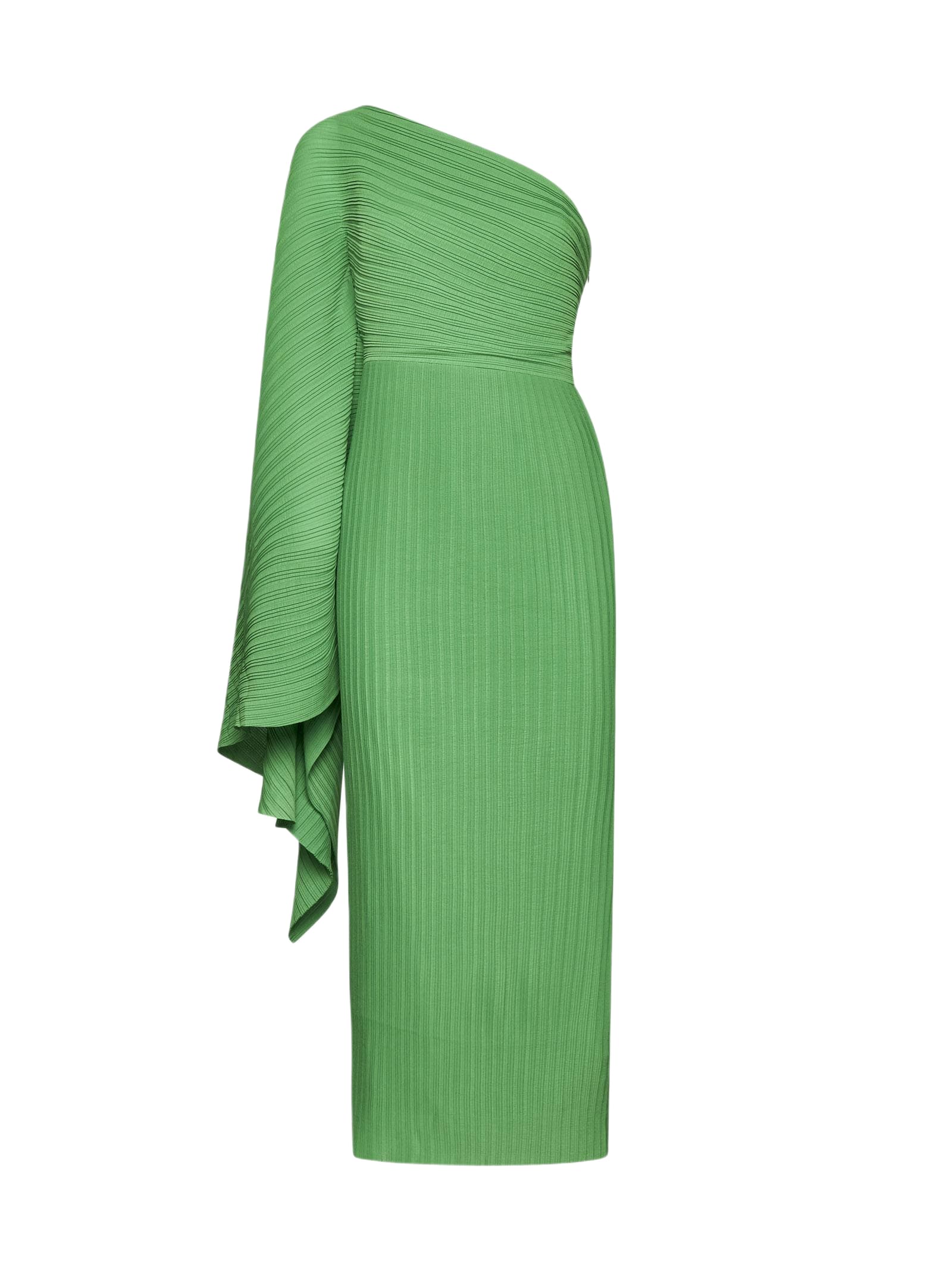 lenna pleated crepe midi dress