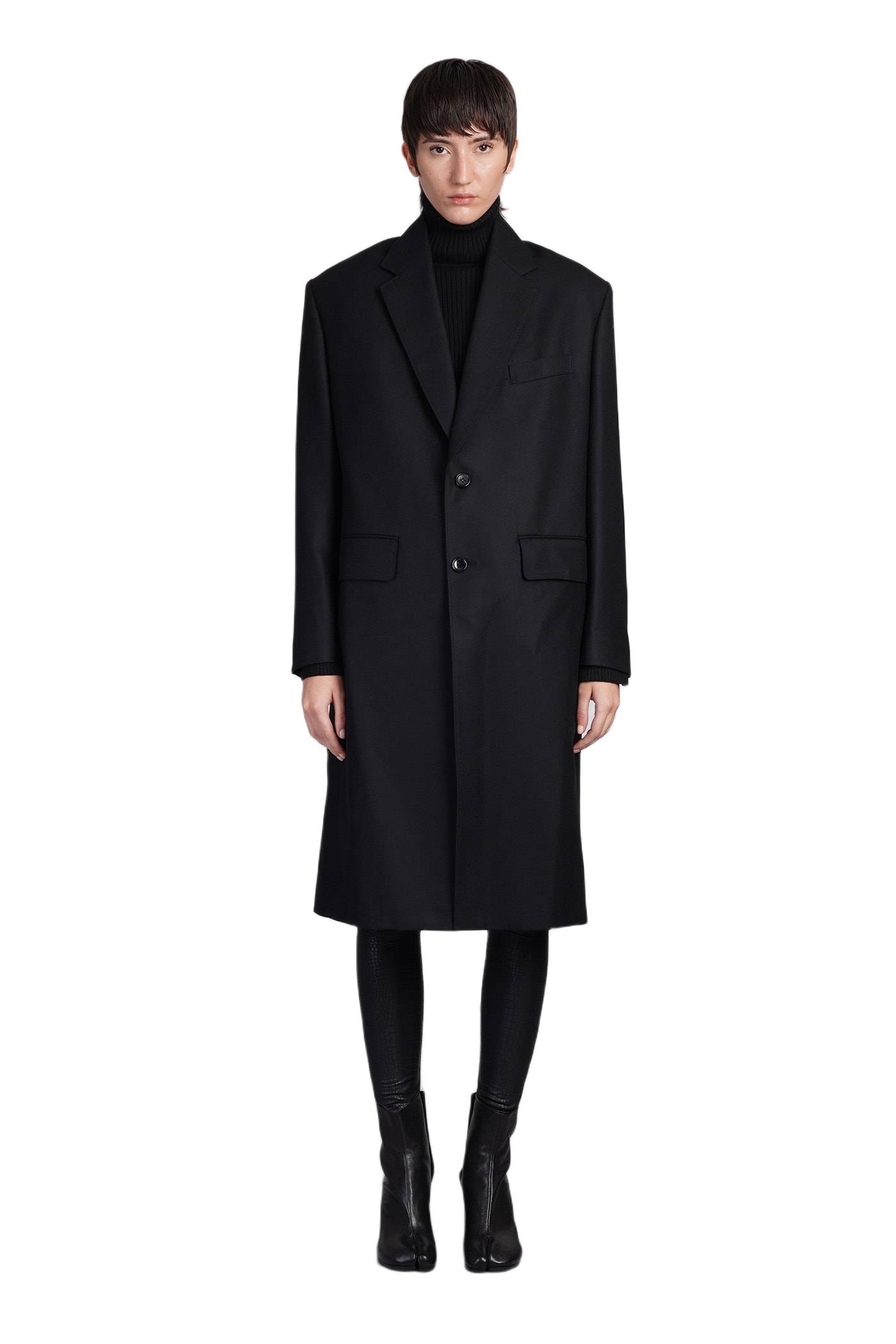 コート Junya Watanabe OUTERWEAR (JOJ201051) Junya Watanabe Coat In Black Wool | italist