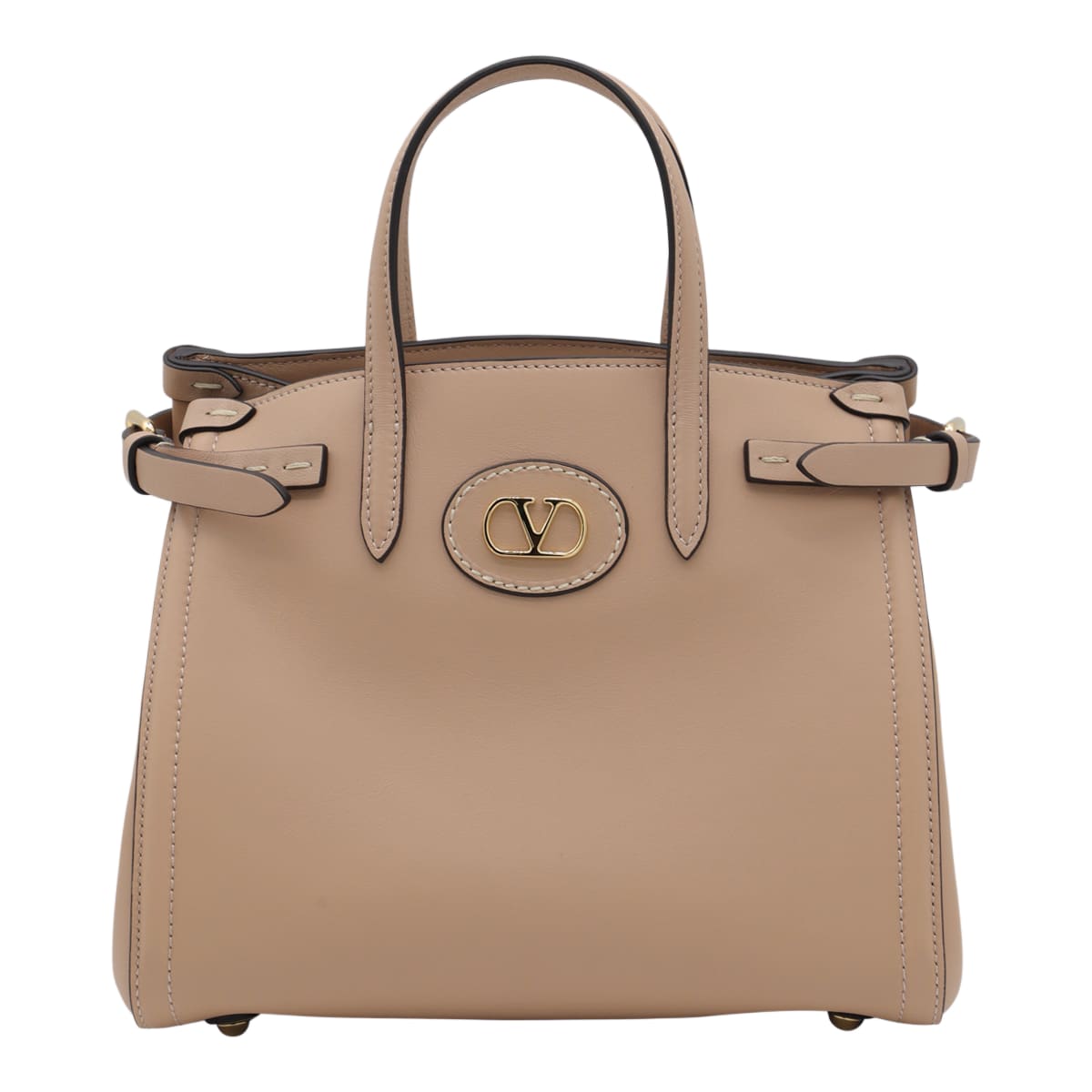 トートバッグ VALENTINO GARAVANI PINK LEATHER SMALL ANTIBES TOTES Valentino Garavani Pink Leather Small Antibes Totes