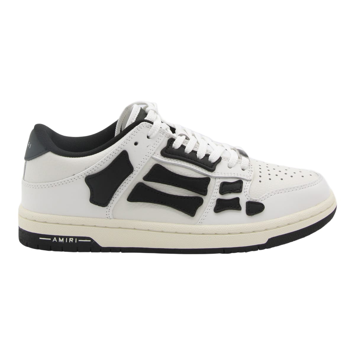 AMIRI White And Black Leather Chunky Skel Low Top Sneakers