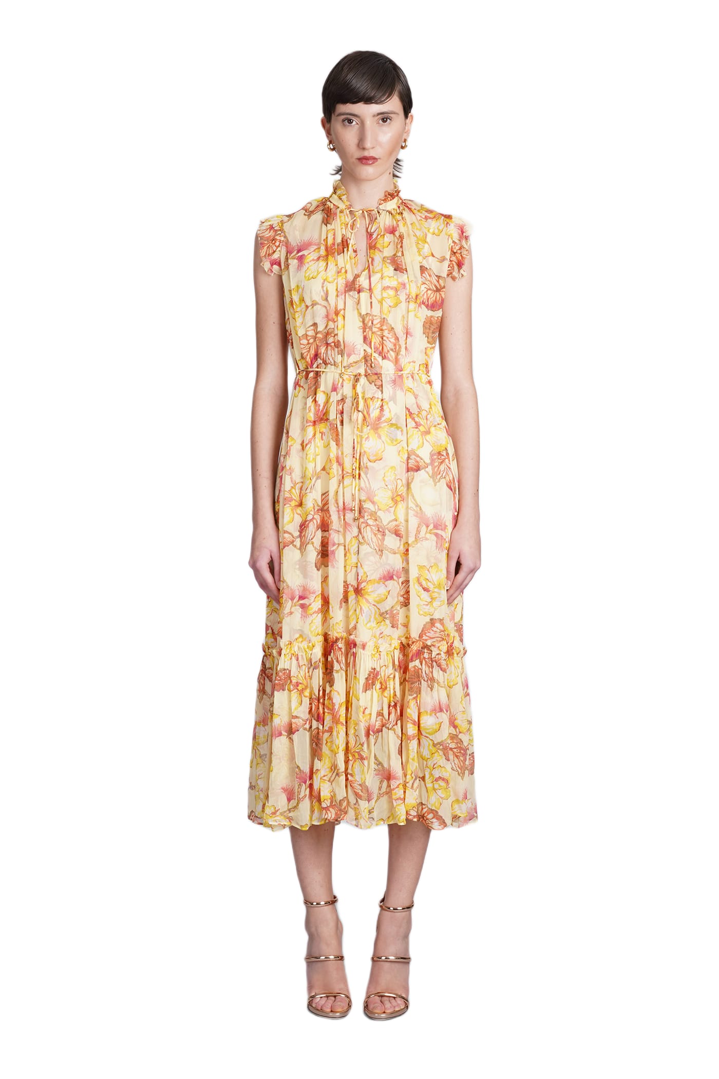 dress in yellow viscose